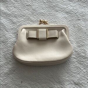 Coach Cream Mini Bag with Bow Clasp